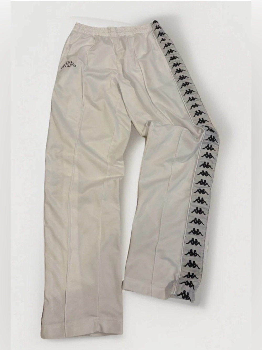 Vintage Kappa Tear Away Pants Snap Side Banda Joggers White Size Small Y2K 90s